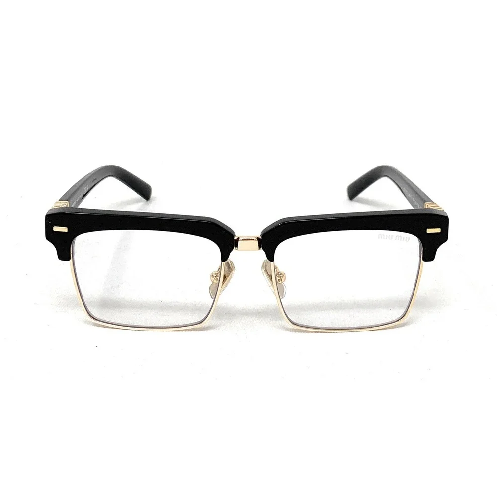 MIU MIU MU 10ZS 1AB-08N Black Square Eyewear Clear Blue-Light Lenses 54-17-140